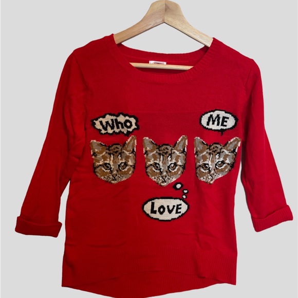 Xhilaration lovely  3/4 Sleeve cat light thin sweater size S/P - Picture 1 of 8
